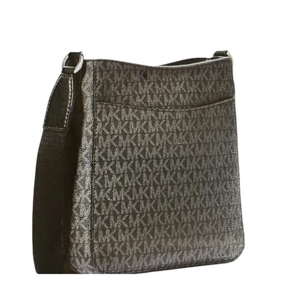 NWT Michael Kors Womens Small Leather Crossbody Bag,Black/Silver-OS - Picture 2 of 3